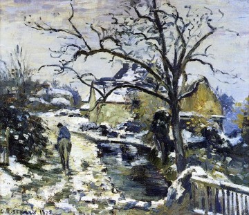 Invierno en Montfoucault 2 1875 Camille Pissarro paisaje Pinturas al óleo